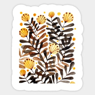 Flowers and foliage - autumn palette Sticker